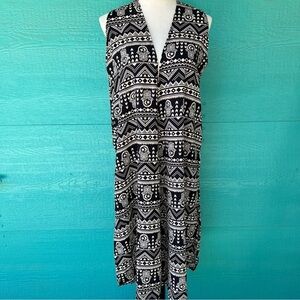 HAMSA MOON AND STARS WHIMSIGOTH ARTSY DUSTER CARDIGAN SIZE SMALL